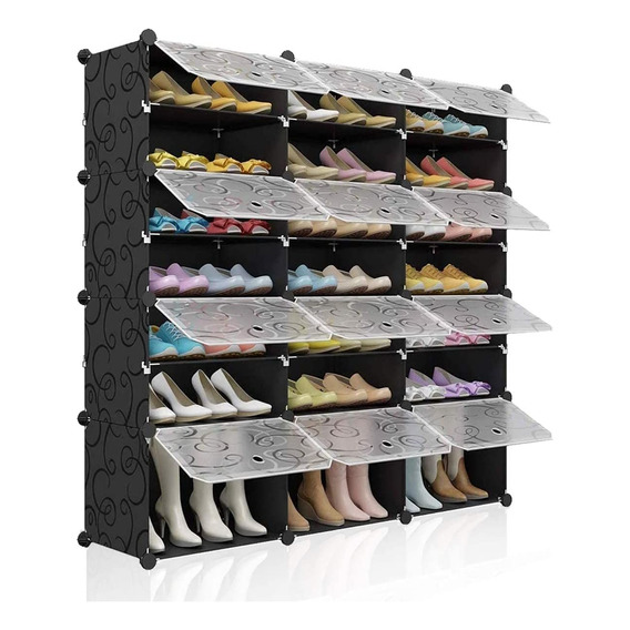 Multi Organizador Armario, Zapatero Con Puerta, Color Negro