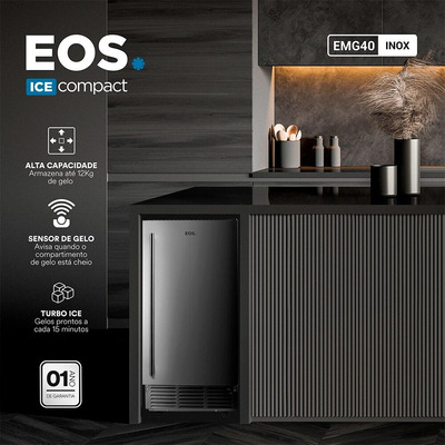 Máquina De Gelo De Embutir Eos 40kg Ice Compact Emg40 220v