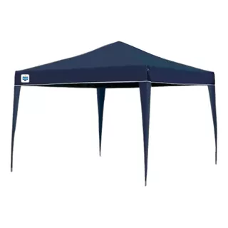 Barraca Gazebo Tenda Praia Dobravel Sanfonada 3x3m Azul Mor