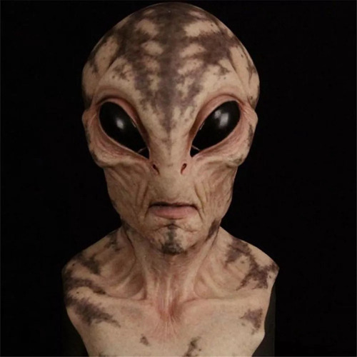 Máscara De Alienígena, Látex De Halloween Realista 3d Color M2