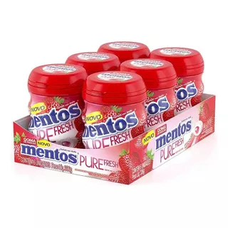 Chiclete Mentos Morango Sem Glúten 336 G 6 Pacote