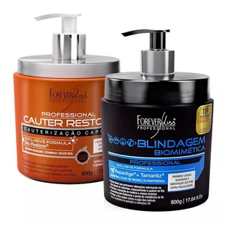 Forever Liss Cauter Restore + Blindagem Capilar 500g