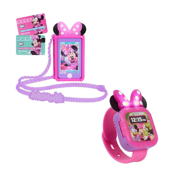 Pack De 2 Juguetes Para Niña, Reloj Y Teléfono Minnie Disney