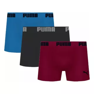 Cueca Puma Kit Com 3 Peças Boxer Box Sem Costura - Com Nf