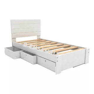 Cama Individual Madera Desarmable C/cabecera Y Cajones