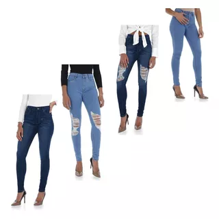 Jeans Dama Mujer Corte Colombiano Pack 3 Piezas