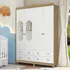 Armario infantil Peroba de Noah Furniture, color blanco brillante y roble