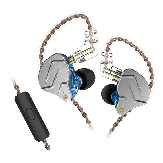 Audífonos in-ear gamer KZ Auriculares con cable ZSN Pro with mic azul