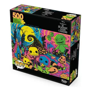Funko Pop Puzzles: Disney - Mundo De Jack Blacklight 500 Pz