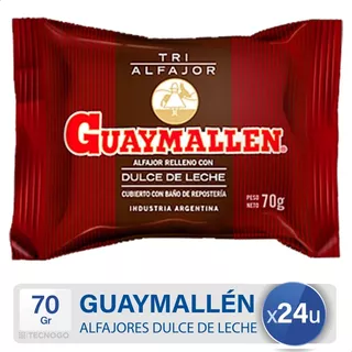 Alfajor Guaymallen Triple Chocolate Negro 24 Unidades De 70g