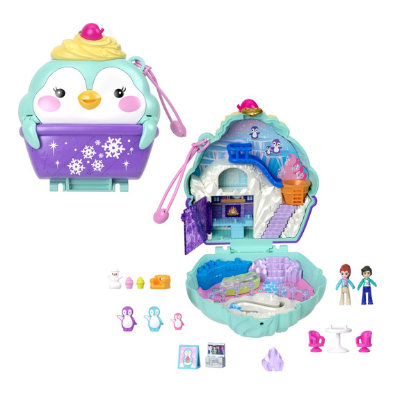 Polly Pocket Set De Juego Estuche De Pingüino De Nieve Color Multicolor