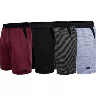 Kit Com 4 Bermudas Shorts Moletom Masculinos Super Top 2020