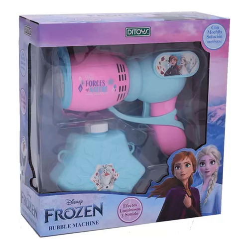 Frozen Maquina Burbujero Bubble Machine Luz Y Sonido Ditoys Color Agua