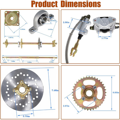 Kit De Eje Trasero Para Bricolaje Reconstrucción Go Kart Atv