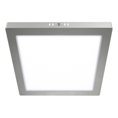 Pack X5 Plafon Aplique Macroled 24w Cuadrado 220v Acero Plateado