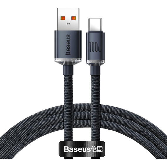  Cable Baseus Usb / Usb C 100w Carga Rapida 1.2 Metros