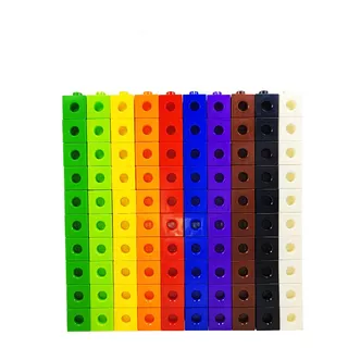 Cubos Conectores Multiencaje 10 Colores 100 Unidades En Caja