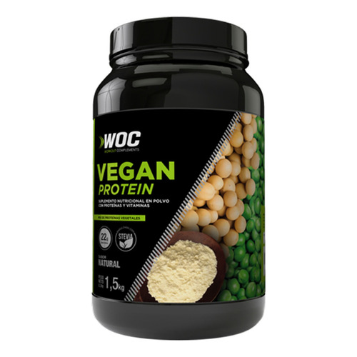 Suplemento en polvo WOC Workout Complements  Vegan Protein proteínas sabor natural en pote de 1.5g