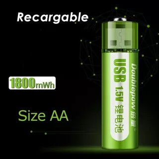 Baterias Pilas Usb Recargable Aa 1.5v 1200mah 1800mwh Li-ion