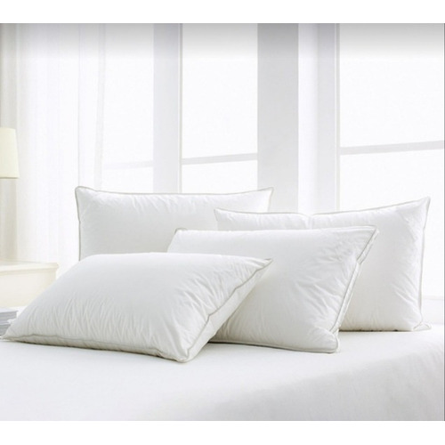 Pack Por 2 Almohadas Premium 100% Algodón 48x74 Cm Color Blanco