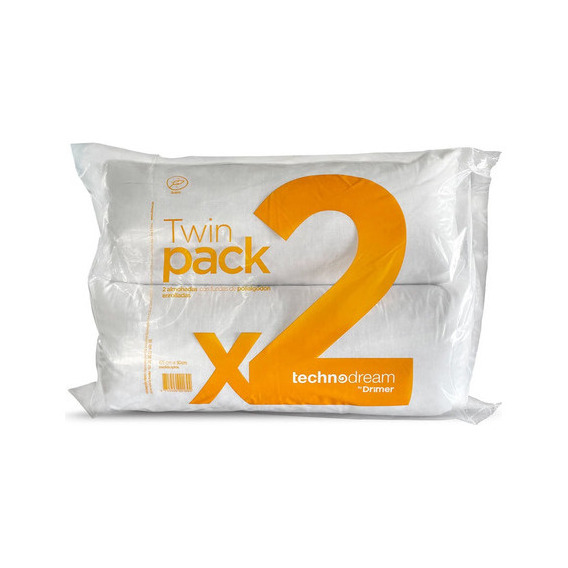 Almohadas Twin Pack Polialgodón Enrollada 65x50cm