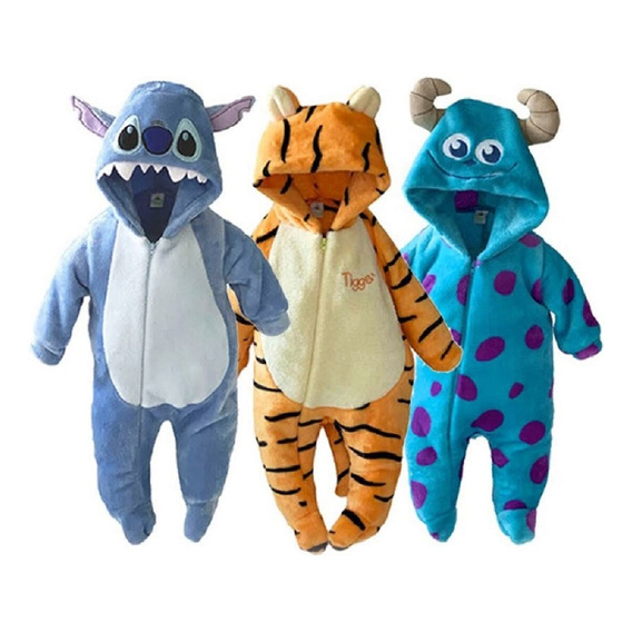 Kit 3 Mamelucos Disney Sulley, Stitch,tigger A Precio De 2