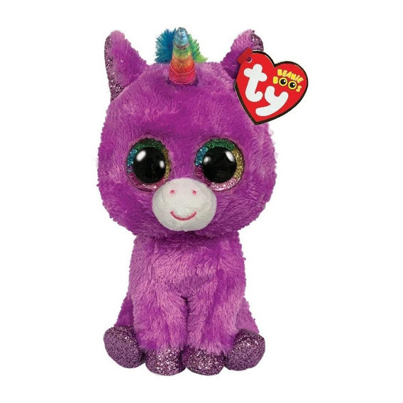 Muñecos Ty Beanie Boo Baby Mapache Ornitorrinco Tucan Color Unicornio Violeta