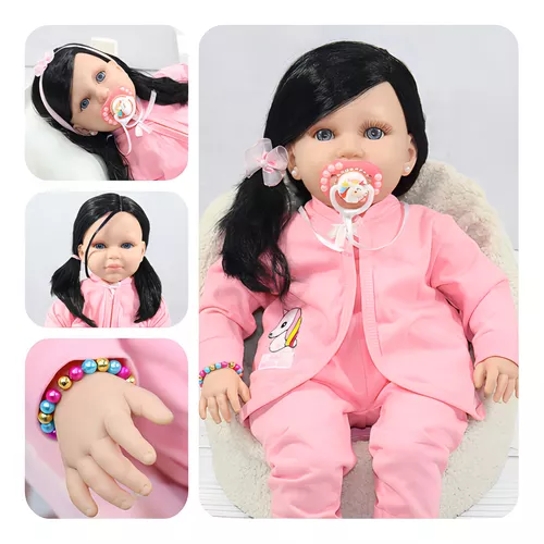 Bebe Reborn Boneca Polly Enxoval Menina Real Original