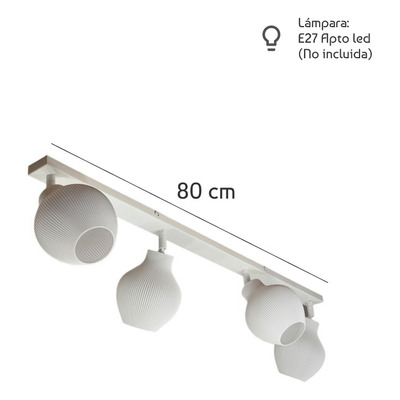 Aplique 4 Luces Tulip 3d Blanco Deco Moderno Apto Led Lmp