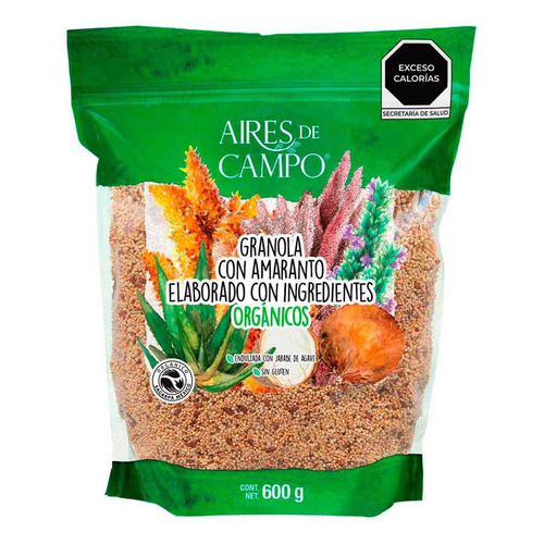 Granola Con Amaranto Endulzada Con Jarabe De Agave Orgánica 600g
