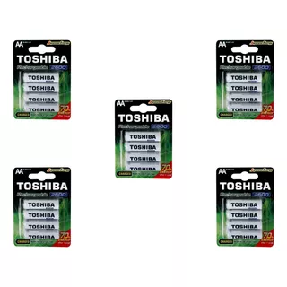 20 Pilhas Aa Recarregáveis Toshiba 2600 Mah Alto Desempenho