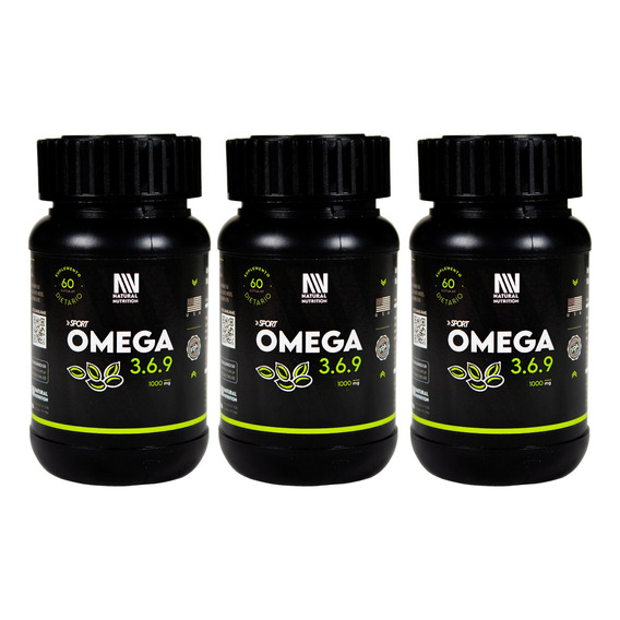 Natural Nutrition Kit X3 Omega 3 6 9 Sport Suplemento 6c
