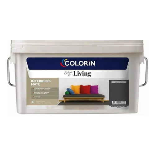  Colorín Living Interiores latex mate lavable cubritivo 4L color hematita