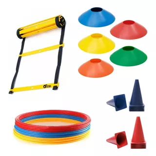 Kit Funcional Escada Argolas Cones Prato Chinês Agilidade