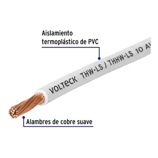 Cable Calibre 10 Thhw-ls Blanco Voltech 46055