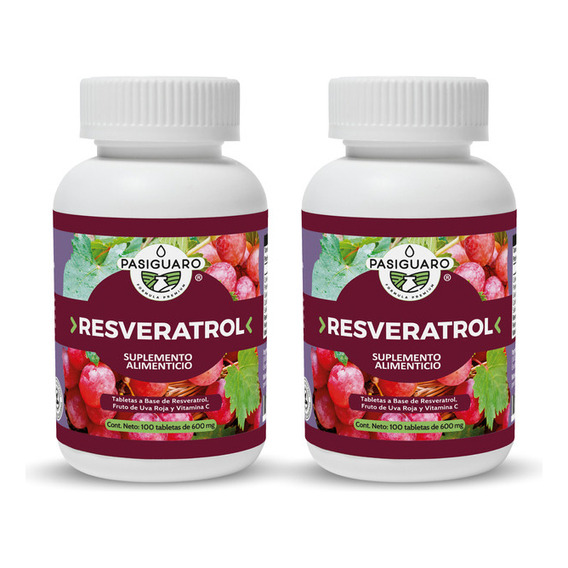 Resveratrol 100 Tabletas De 600 Mg (duo Rinde 100 Días) Sabor Sin Sabor