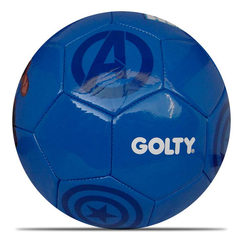 Balón Futbol Golty Capitan America No.5 Niños-azul Color Azul