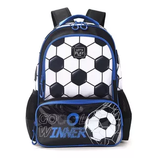 Mochila Escolar 18puLG. Estampa Pelota Let`splay Skora 32258 Color Azul