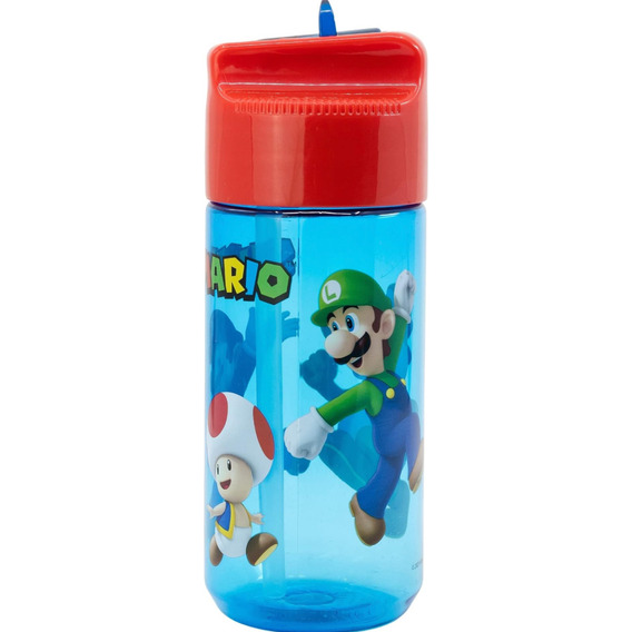 Botella Agua Bebidas Para Niños Super Mario - Luigi 420ml