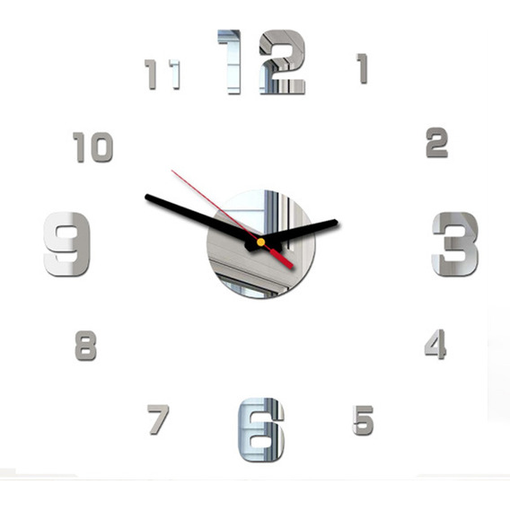 Reloj De Pared 3d Pegatina Reflexiva De Pared Números
