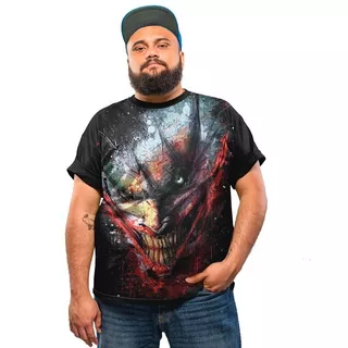 Camiseta Plus Size Vilão Suicide Joker Hq Quadrinhos Desenho
