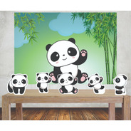Kit Festa Painel + Displays Panda Aniversário