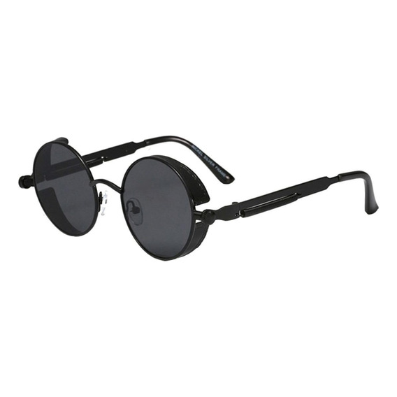 Gafas de sol Bulier Modas Steampunk, color negro con marco de acero, lente de policarbonato, varilla de acero