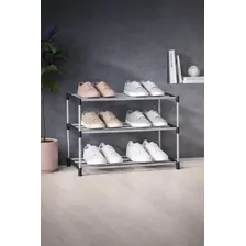 Zapatero Estante Organizador 3 Niveles 6 Pares Mafez Negro
