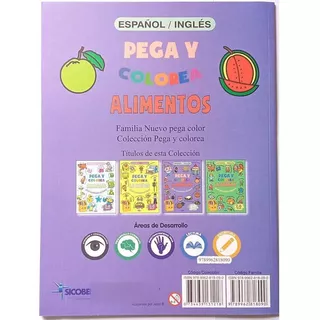 Libro Infantil De Stickers Y Colorear - Pega Color Alimentos