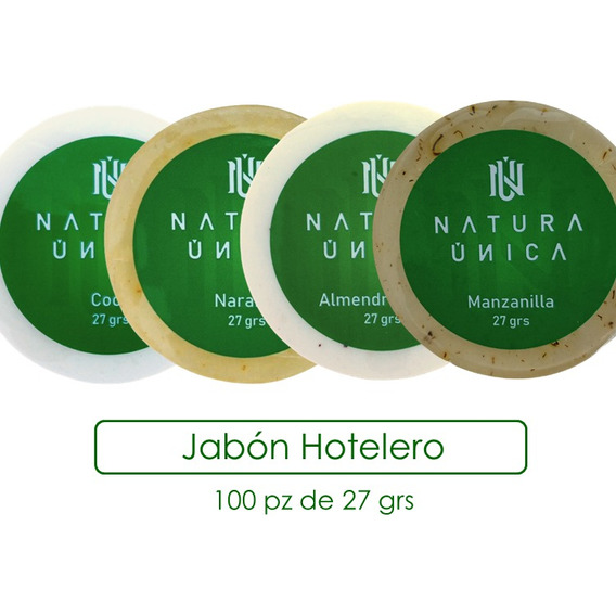 Jabón Hotelero Mayoreo Artesanal 100 Pz De 27gr Natura Única