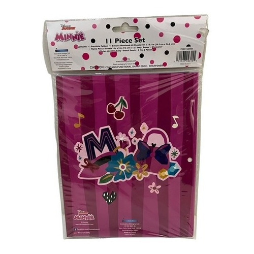 Minnie Mouse Libreta  Y 10 Accesorios Mas Color Rosa Chicle