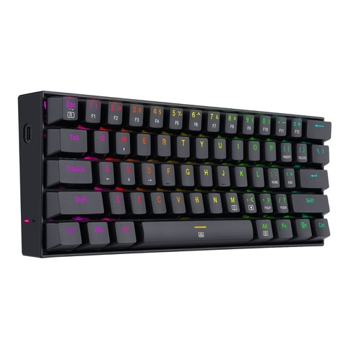 Teclado gamer Redragon Dragonborn K630 QWERTY Redragon Brown inglés US color negro con luz RGB