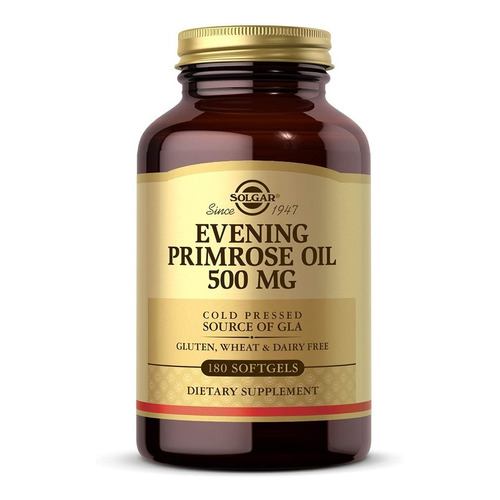 Solgar Evening Primrose Oil 500mg Aceite De Onagra 180softge Sabor Neutro