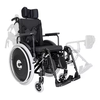 Cadeira De Rodas Ma3r Alumínio Reclinável Ortomobil 44cm Cor Preto
